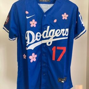 Nike Blue Dodgers Cherry Blossom Baseball Jersey